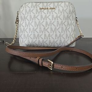 Michael Kors White and Brown Women's Bag